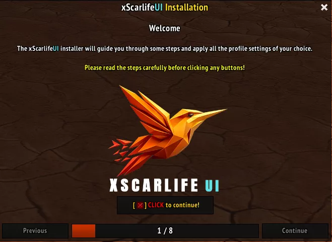 The xScarlifeUI installer plugin choosing which UI elements to apply