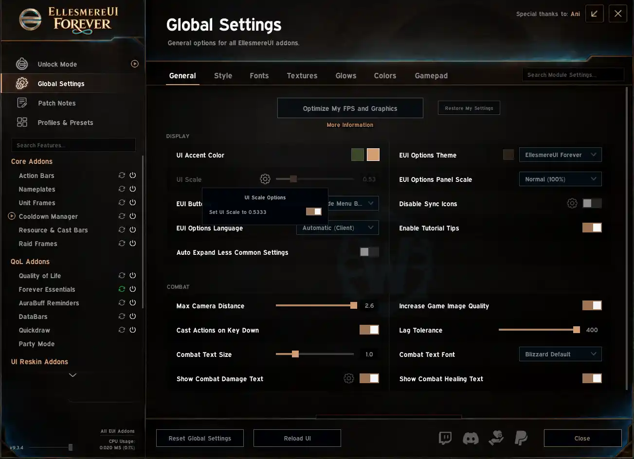 Install EllesmereUI and set UI Scale to 0.5333 in Global Settings