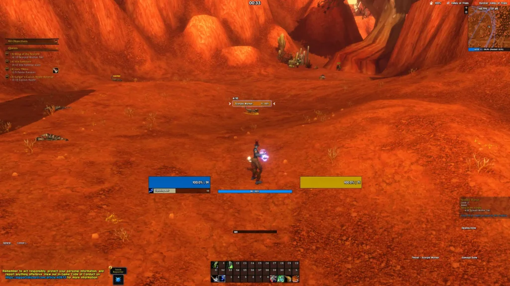 WoW Forever EllesmereUI shaman interface overview in Durotar