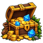 Open treasure chest representing free resources