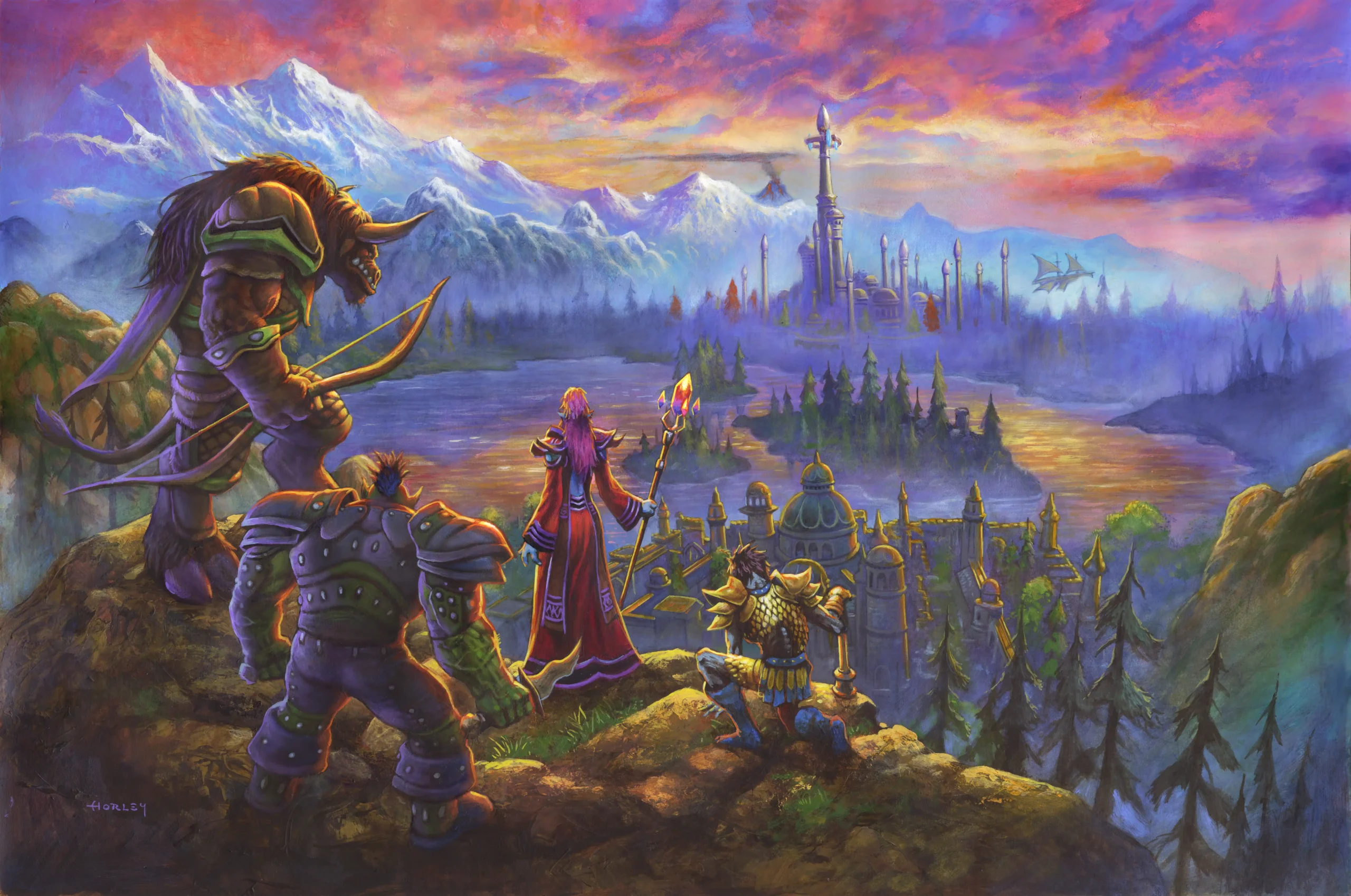 Horde heroes overlooking the WoW Forever landscape