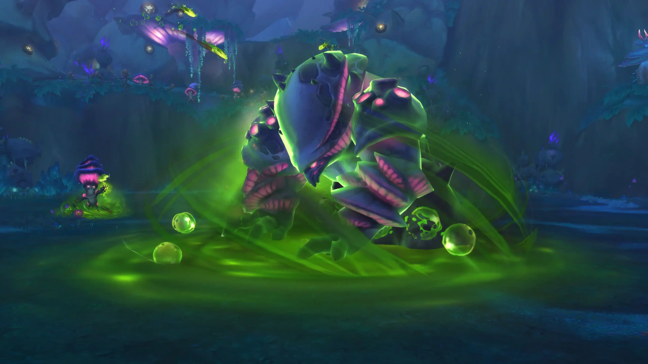 Sporefall Rotmire raid scene from World of Warcraft Midnight