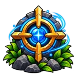 Glowing sapphire crosshair representing readability under pressure