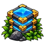Layered crystal emblem representing nine included profiles